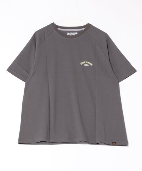 KRIFF MAYER Lady's Collection（クリフメイヤーレディースコレクション）の「【汗染み防止･撥水防汚･速乾･接触冷感】ウェットプロテクトゆるT(ラビット)（Tシャツ/カットソー・レディース・カラフル/チャコール/ライトグリーン/オレンジ/オフホワイト/グレー/パープル・MEDIUM/LARGE）」の11枚目の写真