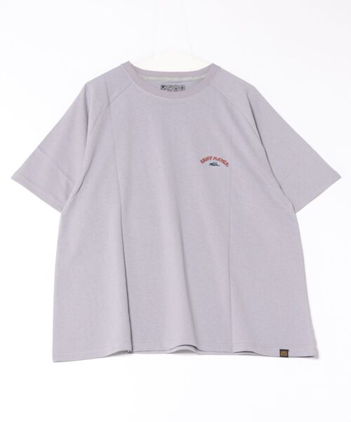 KRIFF MAYER Lady's Collection（クリフメイヤーレディースコレクション）の「【汗染み防止･撥水防汚･速乾･接触冷感】ウェットプロテクトゆるT(ラビット)（Tシャツ/カットソー・レディース・カラフル/チャコール/ライトグリーン/オレンジ/オフホワイト/グレー/パープル・MEDIUM/LARGE）」の13枚目の写真