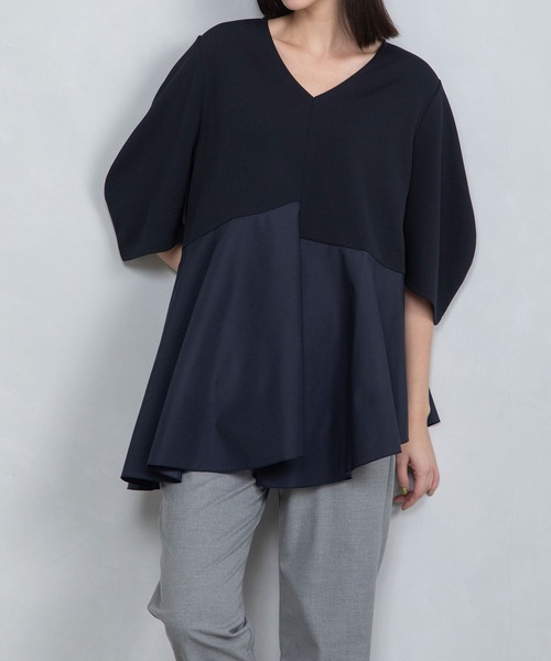 MARECHAL TERRE(マルシャルテル)の「ジョイントプルオーバー(Tシャツ/カットソー・レディース・ブラック/ホワイト/ネイビー/ライトベージュ・MEDIUM)」の4枚目の写真