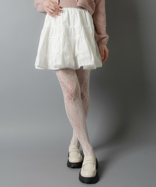 セール】台形ミニスカート/レース/スカパン/インナーパンツ付き