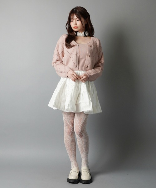 セール】台形ミニスカート/レース/スカパン/インナーパンツ付き