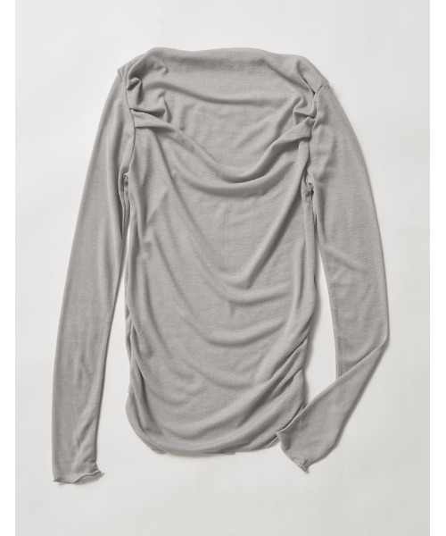 Re:EDIT(リエディ)の「シアーリブドレープオフショルダートップス(Tシャツ/カットソー・レディース・グレー/ブラック/ホワイト・FREE)」の20枚目の写真