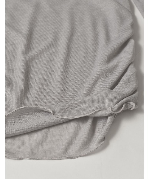 Re:EDIT(リエディ)の「シアーリブドレープオフショルダートップス(Tシャツ/カットソー・レディース・グレー/ブラック/ホワイト・FREE)」の21枚目の写真