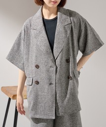 MAISON BREEZE（メゾンブリーズ）の「【MAISON BREEZE】サマーツイードダブルハーフスリーブテーラードジャケット DTK（テーラードジャケット）」