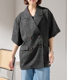 MAISON BREEZE | 【MAISON BREEZE】サマーツイードダブルハーフスリーブテーラードジャケット DTK(テーラードジャケット)