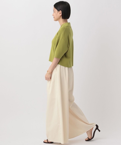 A part by(アパートバイ)の「リネンツイルタックパンツ(その他パンツ・レディース・アイボリー/ブラウン・SMALL/MEDIUM)」の4枚目の写真