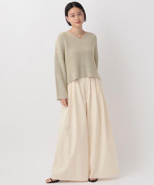 A part by(アパートバイ)の「リネンツイルタックパンツ(その他パンツ・レディース・アイボリー/ブラウン・SMALL/MEDIUM)」の5枚目の写真