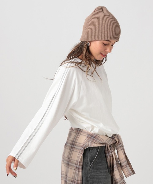 BAYFLOW（ベイフロー）の「スパンコールラインロングスリーブT（Tシャツ/カットソー・レディース・オフホワイト/ブラック・FREE）」の2枚目の写真