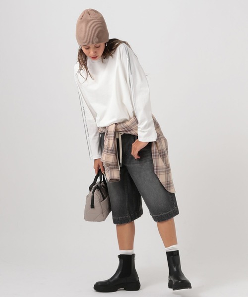 BAYFLOW（ベイフロー）の「スパンコールラインロングスリーブT（Tシャツ/カットソー・レディース・オフホワイト/ブラック・FREE）」の3枚目の写真