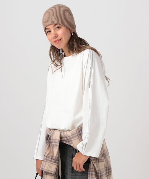 BAYFLOW（ベイフロー）の「スパンコールラインロングスリーブT（Tシャツ/カットソー・レディース・オフホワイト/ブラック・FREE）」の5枚目の写真