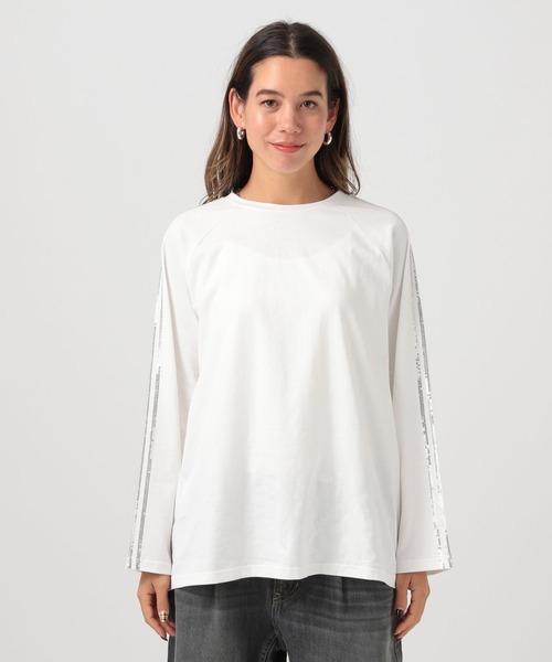 BAYFLOW（ベイフロー）の「スパンコールラインロングスリーブT（Tシャツ/カットソー・レディース・オフホワイト/ブラック・FREE）」の12枚目の写真