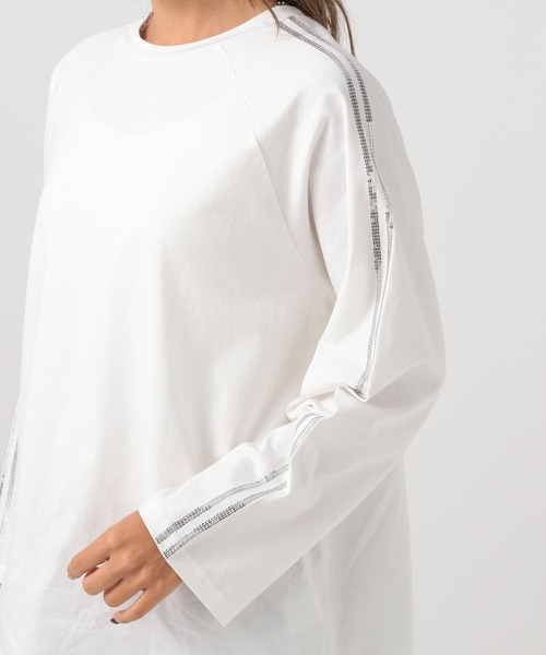 BAYFLOW（ベイフロー）の「スパンコールラインロングスリーブT（Tシャツ/カットソー・レディース・オフホワイト/ブラック・FREE）」の17枚目の写真