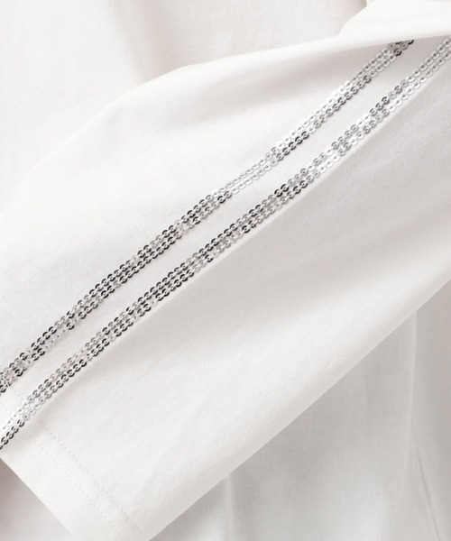 BAYFLOW（ベイフロー）の「スパンコールラインロングスリーブT（Tシャツ/カットソー・レディース・オフホワイト/ブラック・FREE）」の9枚目の写真