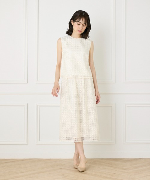 INED（イネド）の「レースブラウス【セットアップ対応】（シャツ/ブラウス・レディース・オフホワイト/ブラック・9号/11号）」の3枚目の写真