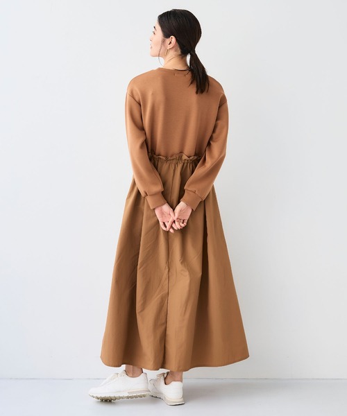 CROSS FUNCTION(クロスファンクション)の「《シワになりにくい》エブ楽なめらかダンボールドッキングワンピース【CF/クロスファンクション】(ワンピース・レディース・ブラウン/ブラック・L/M/LL)」の18枚目の写真