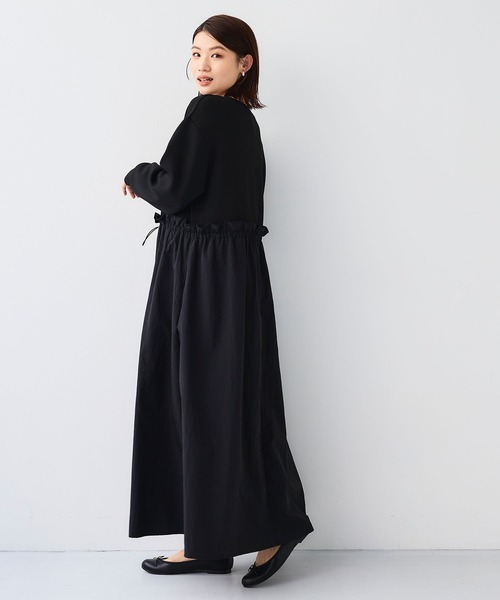 CROSS FUNCTION(クロスファンクション)の「《シワになりにくい》エブ楽なめらかダンボールドッキングワンピース【CF/クロスファンクション】(ワンピース・レディース・ブラウン/ブラック・L/M/LL)」の10枚目の写真
