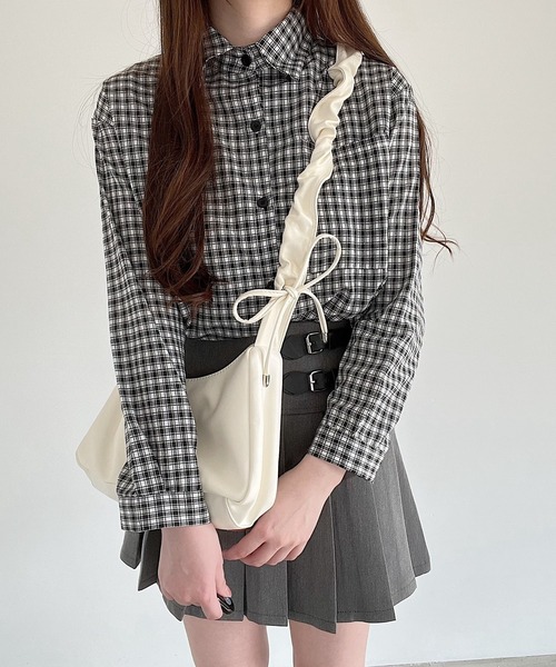 Nana(ナナ)の「チェックシャツ(シャツ/ブラウス・レディース・ブルー/ブラック・FREE)」の10枚目の写真