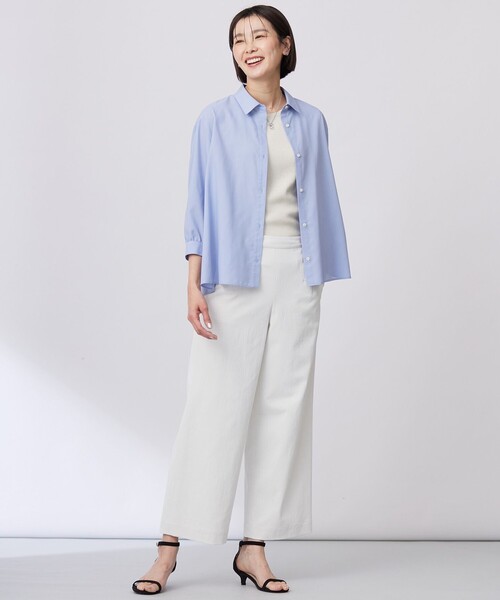 J.PRESS(ジェイプレス)の「【洗える】スパンローン バックプリーツ ブラウス(シャツ/ブラウス・レディース・ブルー系/ベージュ系/ピンク系・T13)」の10枚目の写真