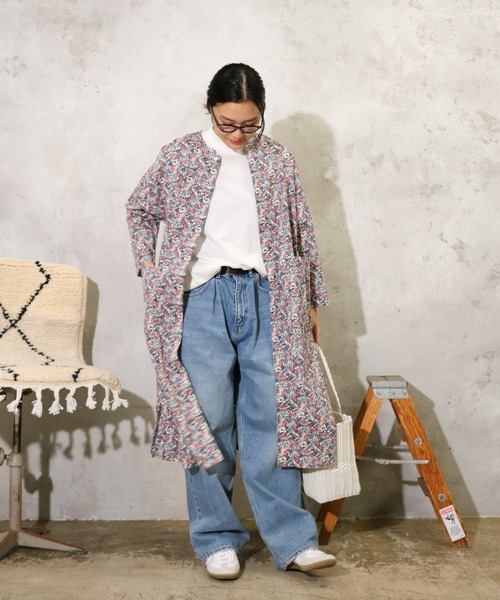 HARVESTY / ハーベスティー FLORAL PRINTED LAWN ATELIER ROBE (A42502