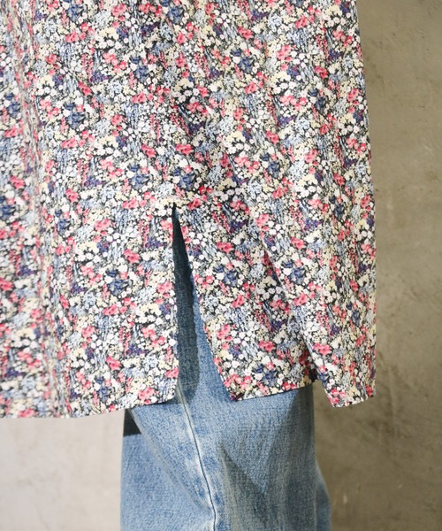 HARVESTY（ハーベスティ）の「HARVESTY / ハーベスティー FLORAL PRINTED LAWN ATELIER ROBE (A42502) 花柄ローン アトリエローブ シャツワンピース（ワンピース・レディース・ブルー/レッド・1/2）」の15枚目の写真