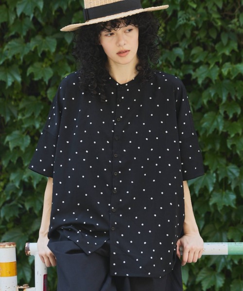 マリメッコ★バイカラー ラウンドヘム シャツワンピース 総柄 比翼ボタンベルト付 バイカラーシャツワンピース / GRACE CONTINENTAL | GRACE