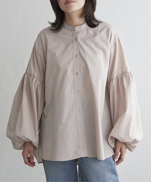 VENCEEXCHANGE（ヴァンスエクスチェンジ）の「バルーン袖スタンドシャツ（シャツ/ブラウス・レディース・オフホワイト/ブラック/ライトイエロー・FREE）」の5枚目の写真