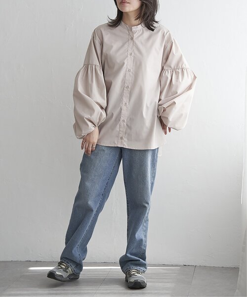 VENCEEXCHANGE（ヴァンスエクスチェンジ）の「バルーン袖スタンドシャツ（シャツ/ブラウス・レディース・オフホワイト/ブラック/ライトイエロー・FREE）」の8枚目の写真