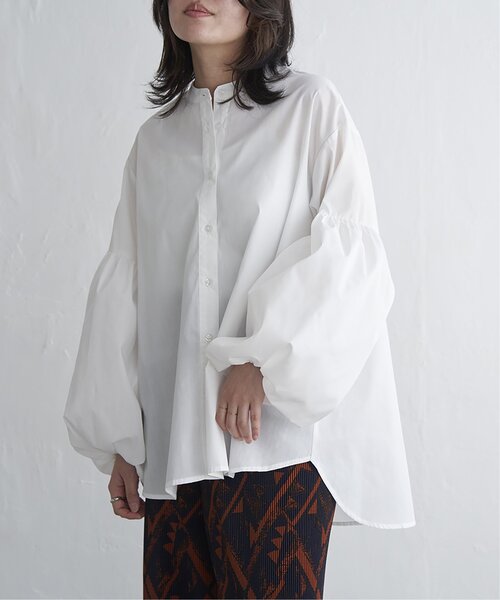 VENCEEXCHANGE（ヴァンスエクスチェンジ）の「バルーン袖スタンドシャツ（シャツ/ブラウス・レディース・オフホワイト/ブラック/ライトイエロー・FREE）」の11枚目の写真