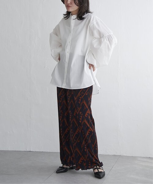 VENCEEXCHANGE（ヴァンスエクスチェンジ）の「バルーン袖スタンドシャツ（シャツ/ブラウス・レディース・オフホワイト/ブラック/ライトイエロー・FREE）」の13枚目の写真