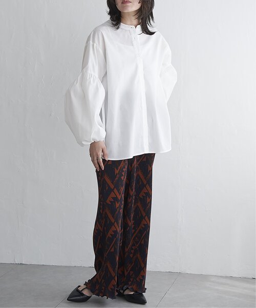 VENCEEXCHANGE（ヴァンスエクスチェンジ）の「バルーン袖スタンドシャツ（シャツ/ブラウス・レディース・オフホワイト/ブラック/ライトイエロー・FREE）」の14枚目の写真