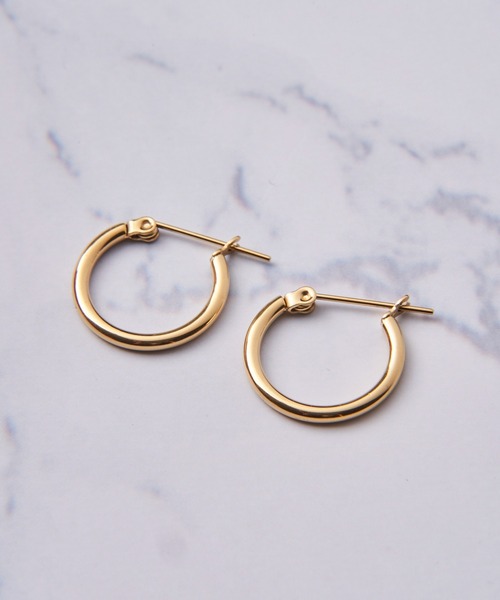 TETE HOMME(テットオム)の「14mmペア フープピアス(ピアス(両耳用)・レディース・ゴールド/ブラック/シルバー・FREE)」の3枚目の写真