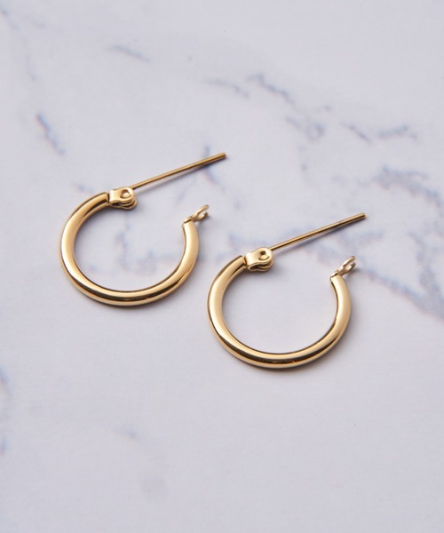 TETE HOMME(テットオム)の「14mmペア フープピアス(ピアス(両耳用)・レディース・ゴールド/ブラック/シルバー・FREE)」の6枚目の写真