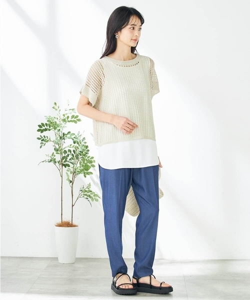 a.v.v(アーヴェヴェ)の「ラウンドヘムロングタンクトップ(タンクトップ・レディース・ブラック/ホワイト・36/38/40/42/34)」の11枚目の写真