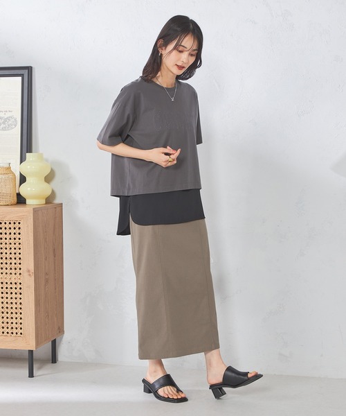 a.v.v(アーヴェヴェ)の「ラウンドヘムロングタンクトップ(タンクトップ・レディース・ブラック/ホワイト・36/38/40/42/34)」の6枚目の写真