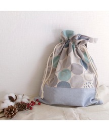 tone（トーン）の「【hanakago】お着換え袋　体操着入れ  おむつ入れ 北欧ドット柄(SU)（エコバッグ/サブバッグ）」