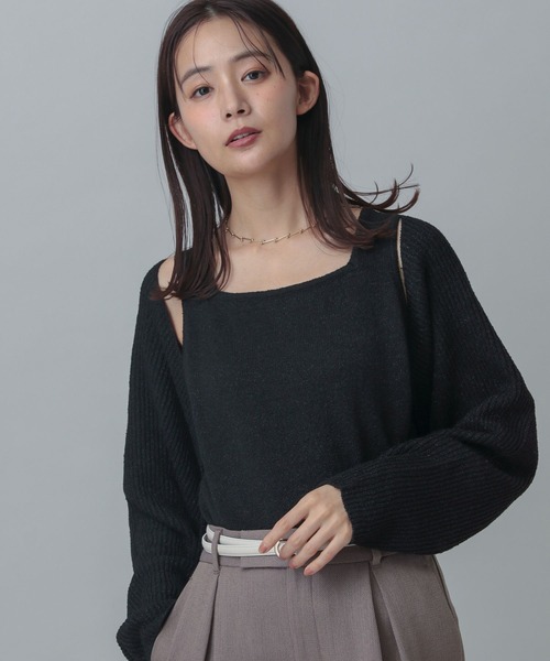 GLOBAL WORK（グローバルワーク）の「MATINEE LINE/ボレロ＊タンクセット/324564（その他トップス・レディース・オフホワイト/ブラック/ベージュ・MEDIUM/LARGE）」の3枚目の写真