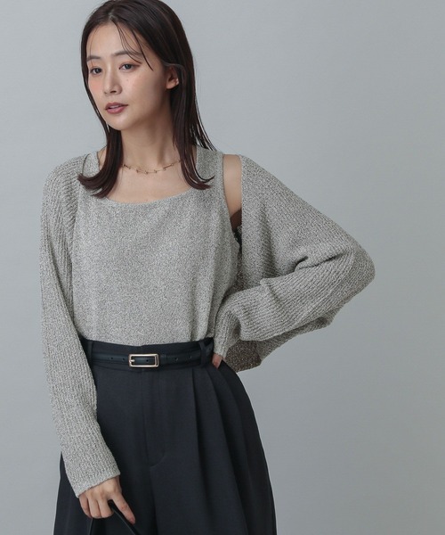 GLOBAL WORK（グローバルワーク）の「MATINEE LINE/ボレロ＊タンクセット/324564（その他トップス・レディース・オフホワイト/ブラック/ベージュ・MEDIUM/LARGE）」の7枚目の写真