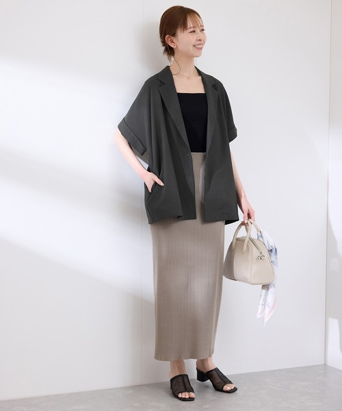 ROPE' PICNIC(ロペピクニック)の「【接触冷感・UVカット・速乾】【リネンライク・シリーズ】シアーハーフスリーブジャケット/セットアップ(テーラードジャケット・レディース・ベージュ/ダークブラウン/ネイビー/チャコールグレー/グレー系その他・38)」の16枚目の写真