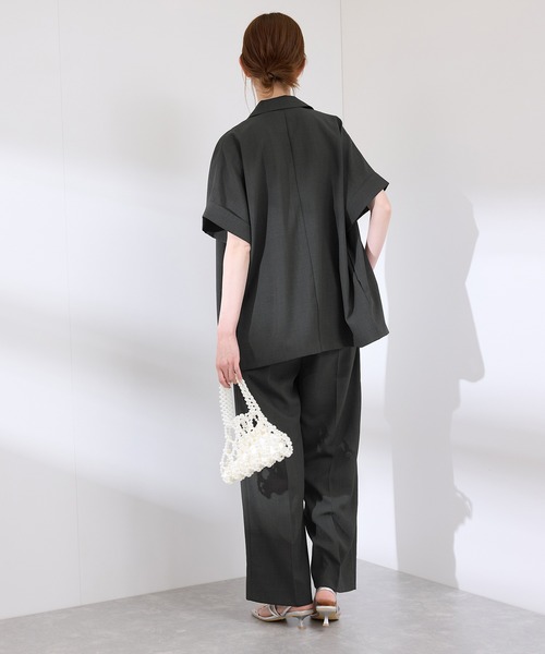 ROPE' PICNIC(ロペピクニック)の「【接触冷感・UVカット・速乾】【リネンライク・シリーズ】シアーハーフスリーブジャケット/セットアップ(テーラードジャケット・レディース・ベージュ/ダークブラウン/ネイビー/チャコールグレー/グレー系その他・38)」の21枚目の写真