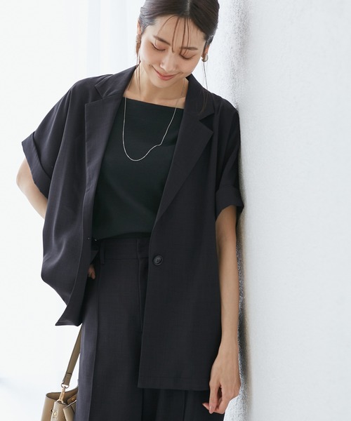 【美品】ROPÉ PICNIC シアーハーフスリーブジャケット シアーハーフスリーブジャケット セットアップ[品番