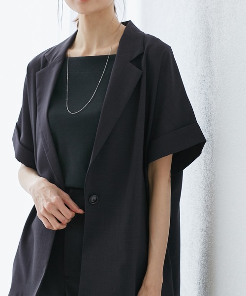 ROPÉ　リネンハーフスリーブジャケット　サイズ38 ROPÉ(ロペ) / リネンハーフスリーブジャケット (ジャケット