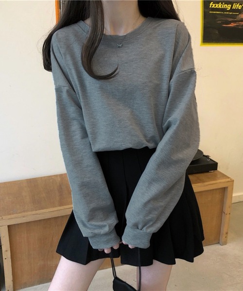VIBGYOR（ヴィブジョー）の「[NARULA/ナルラ]リボンスタイル バッグオープン ロンT(CZ)（Tシャツ/カットソー・レディース・ホワイト/グレー/ブラック・FREE）」の8枚目の写真
