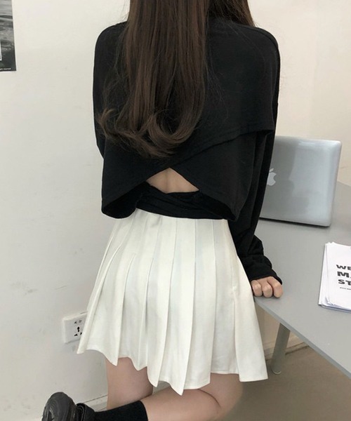 VIBGYOR（ヴィブジョー）の「[NARULA/ナルラ]リボンスタイル バッグオープン ロンT(CZ)（Tシャツ/カットソー・レディース・ホワイト/グレー/ブラック・FREE）」の9枚目の写真