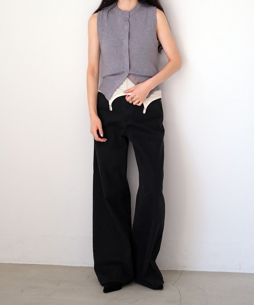 AKTE(アクテ)の「ボタンフライニットベスト(ベスト・レディース・グレー/ピンク・FREE)」の10枚目の写真