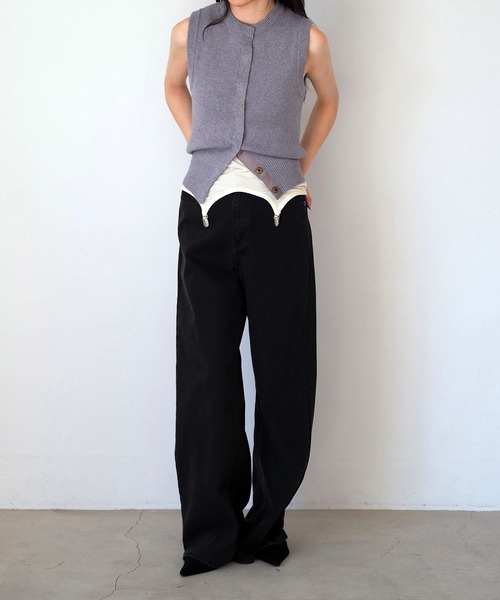 AKTE(アクテ)の「ボタンフライニットベスト(ベスト・レディース・グレー/ピンク・FREE)」の16枚目の写真