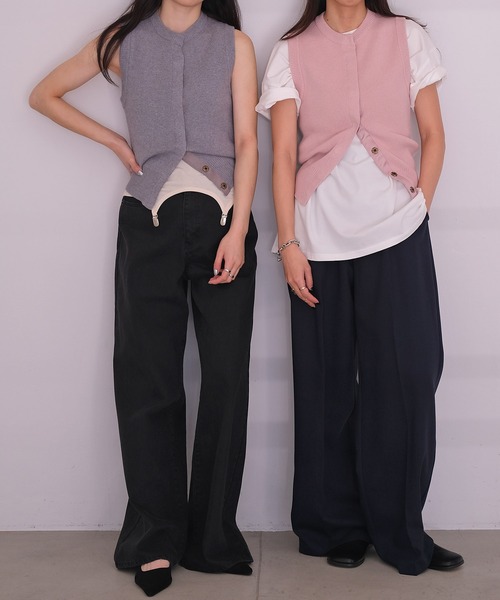 AKTE(アクテ)の「ボタンフライニットベスト(ベスト・レディース・グレー/ピンク・FREE)」の20枚目の写真