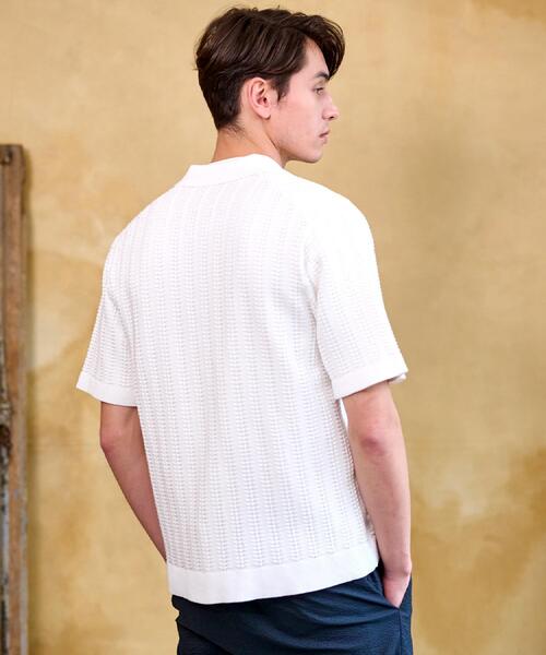 DRESSTERIOR（ドレステリア）の「オーガニックコットン キューバニットシャツ（ニット/セーター・メンズ・グレー/ブラック/サックスブルー/ベージュ/ホワイト・90/91/92/94）」の7枚目の写真