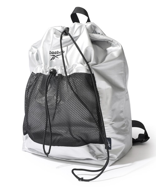 Reebok（リーボック）の「【Reebok/リ－ボック】ドローストリング ワンショルダーバッグ（ショルダーバッグ・メンズ・ブラック/シルバー/ベージュ・FREE）」の3枚目の写真
