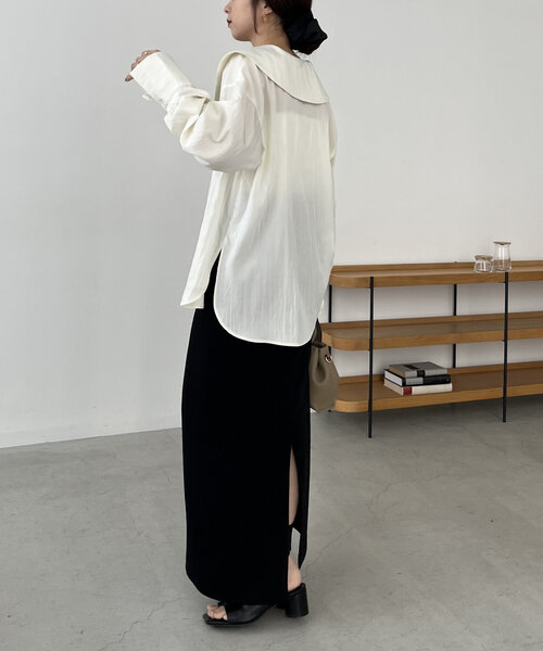 CAPRICIEUX LE'MAGE(カプリシューレマージュ)の「【セットアイテム】ビスチェ付BIG襟シャツ(シャツ/ブラウス・レディース・ホワイト系その他/ブルー・FREE)」の19枚目の写真