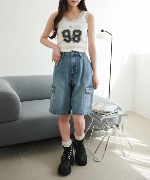 WEGO（ウィゴー）の「WEGO/グラフィックレースタンク（タンクトップ・レディース・ホワイト/ブラック/その他1・FREE）」の4枚目の写真